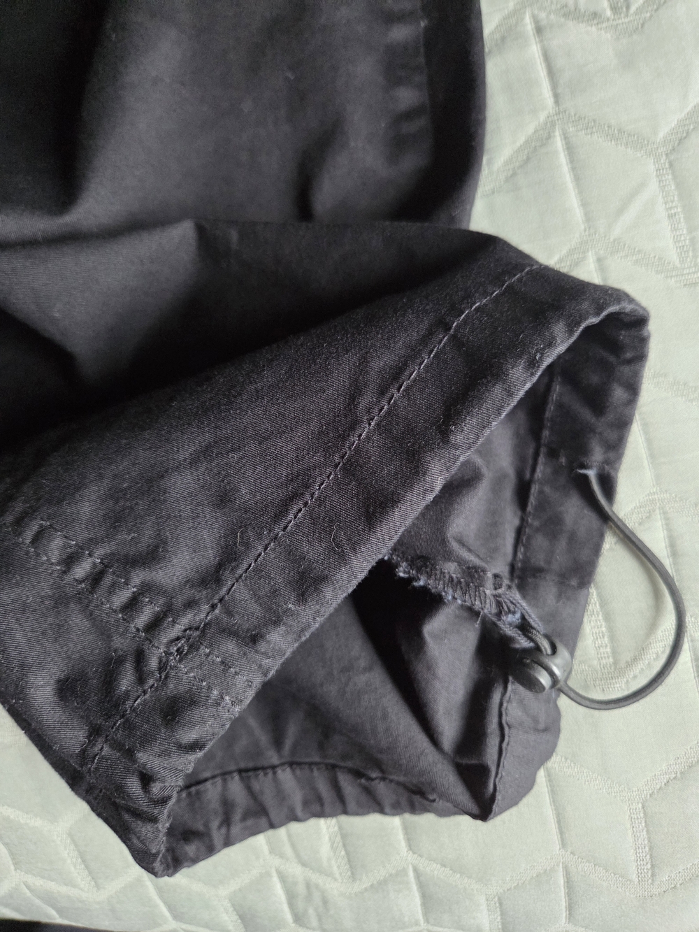 Jeaniologie Black Cargo Wide Leg Pants High Rise Size 6 Adjustable Hem Y2K - Picture 6 of 10
